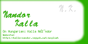 nandor kalla business card